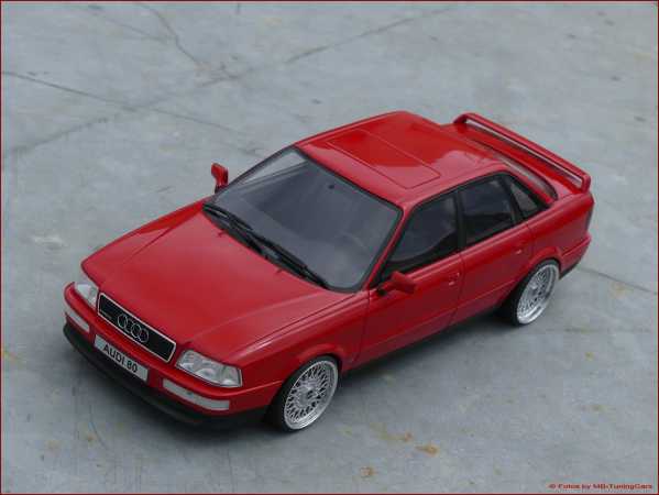 Audi 80 Competition Rouge 1994 - Ottomobile 1/18 Avec Jantes BBS Alu Personnalisées - Collection